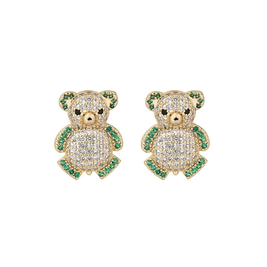 Light Luxury Colorful Bear Earrings - Fashionable, Elegant & Playful Jewelry for Women