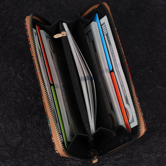 Retro Minimalist Long Wallet - Large Capacity Card Holder with Multi-Functional Compartments for Daily Use