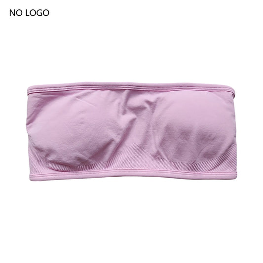 RFTE Backless Bandeau Sports Bra - Seamless Crop Top for Women, Yoga & Gym Workout, Push-Up Fitness Sportswear