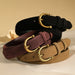 Women’s Luxury Suede Belt - Stylish Leather Strap with Gold Pin Buckle