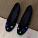 Luxury Colorful Gemstone Flats - Comfortable Round-Toe Suede Loafers for Women
