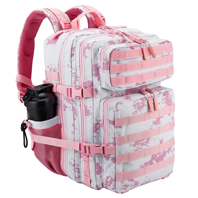 LHI 45L Tactical Backpack for Men & Women - Large Outdoor Sports Hiking Gym Bag with Bottle Holder