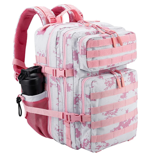 LHI 45L Tactical Backpack for Men & Women - Large Outdoor Sports Hiking Gym Bag with Bottle Holder