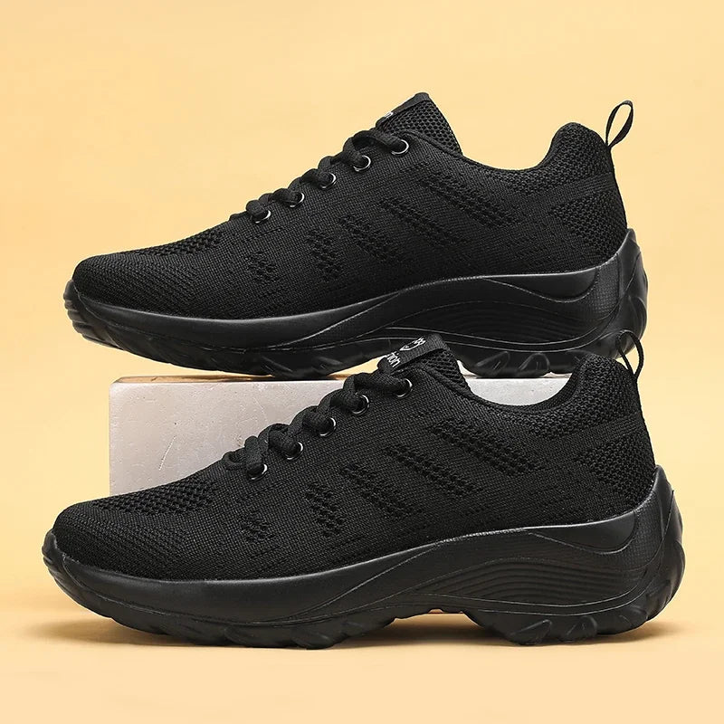 Breathable Mesh Platform Sneakers - Versatile Outdoor & Casual Shoes for Women