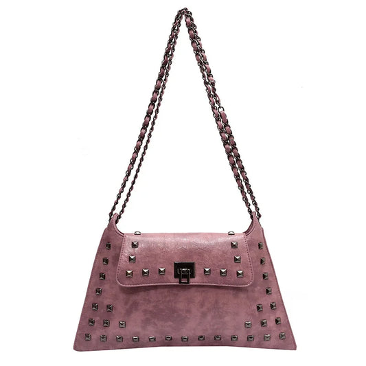 Vintage Rivet Charm - Multi-Style Chain Shoulder & Crossbody Handbag for Women