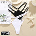 4-Piece Cotton Double-Strap Thong Set - Low-Waist Striped Panties for Women