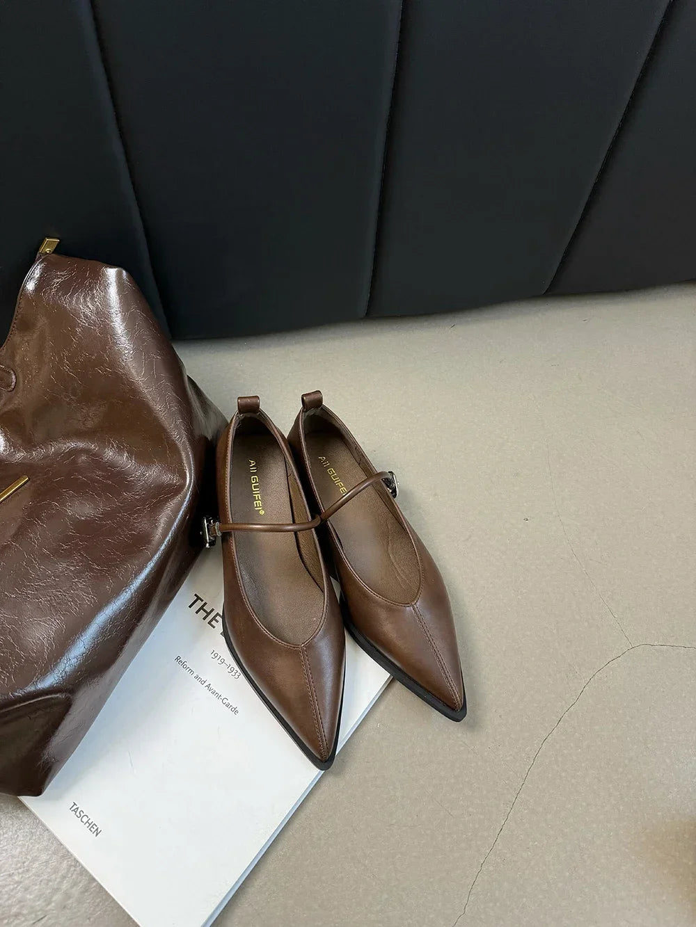 Women’s Pointed Toe Loafers - Casual Slip-On Mules with Belt Buckle, Low Flat Heels