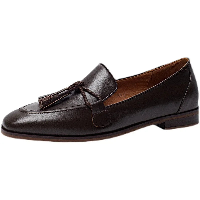 Retro Bowknot Tassel Flats & Stiletto Pumps - Elegant Round Toe Shoes for Office & Party