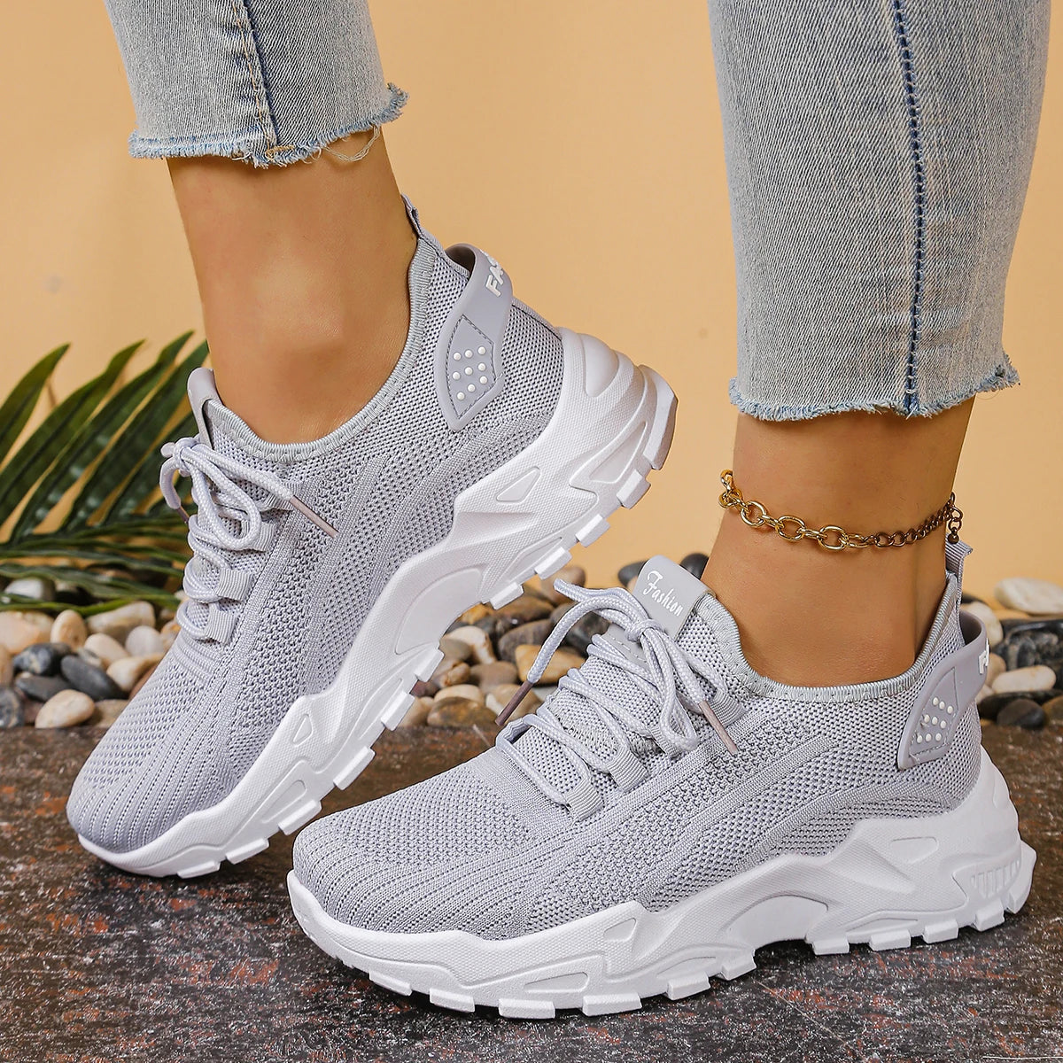 Breathable Single-Mesh Dad Shoes - Casual Versatile Sports Sneakers for Women