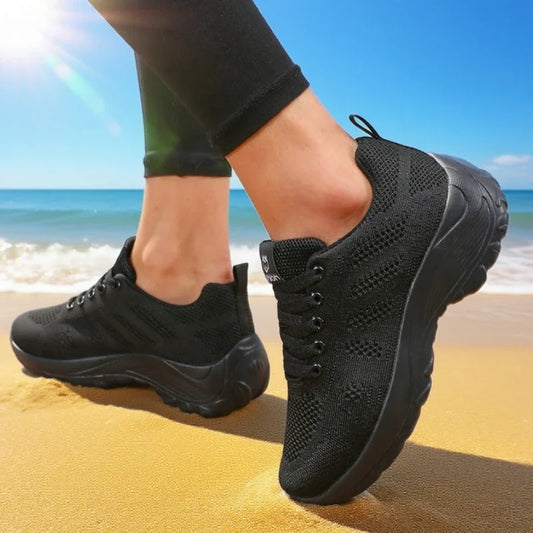 Breathable Mesh Platform Sneakers - Versatile Outdoor & Casual Shoes for Women