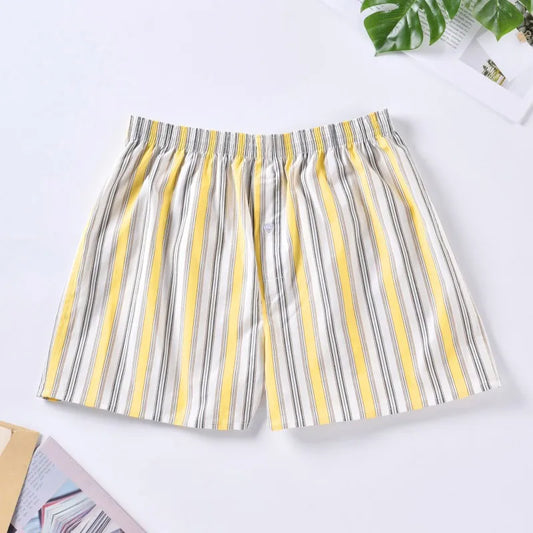 Men’s 100% Cotton Boxer Brief - Soft, Comfortable, Stretch Home Shorts with Aloe Fabric