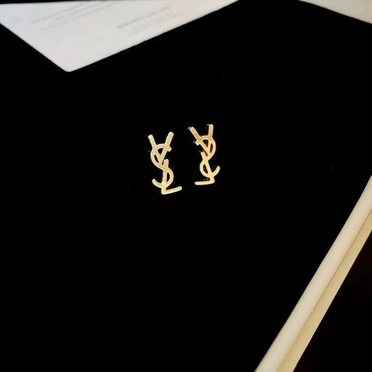 Simple Metal Letter Earrings - High-End Fashion Jewelry for Women, Elegant & Versatile