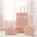 Vintage Style Retro Trolley Luggage - 360° Spinner Wheels Carry-On Suitcase for Women & Men, Pink, 20/22/24/26 Inch