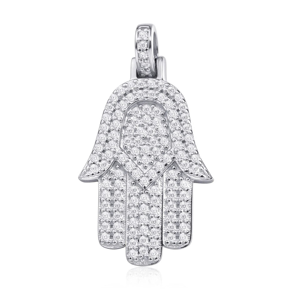 All Moissanite Pendant Necklace - 925 Sterling Silver 18K Gold Plated Unisex Lab Diamond Necklace for Men & Women, Hip Hop Party Gift Fine Jewelry