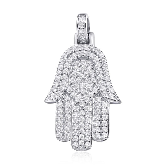 All Moissanite Pendant Necklace - 925 Sterling Silver 18K Gold Plated Unisex Lab Diamond Necklace for Men & Women, Hip Hop Party Gift Fine Jewelry