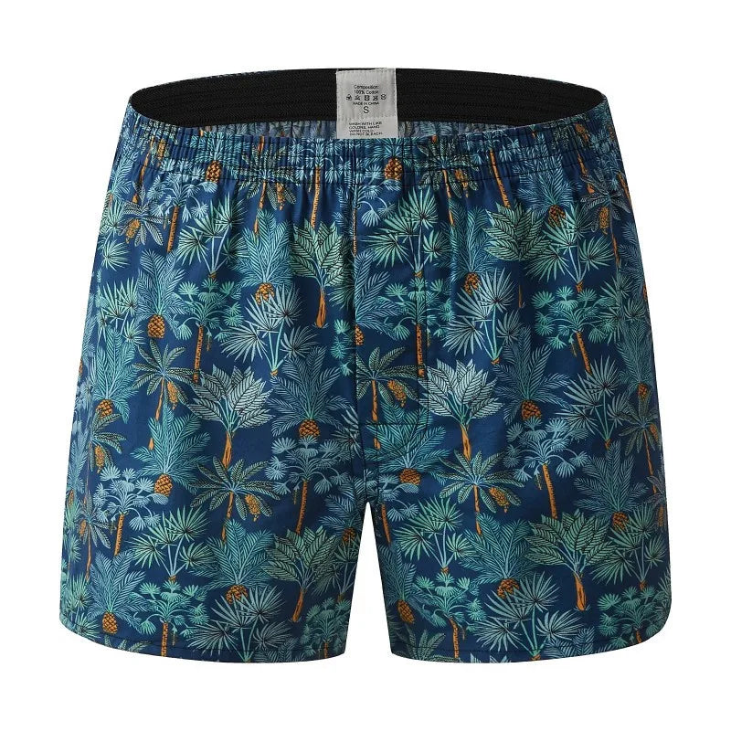 Men’s 100% Cotton Boxer Brief - Soft, Comfortable, Stretch Home Shorts with Aloe Fabric