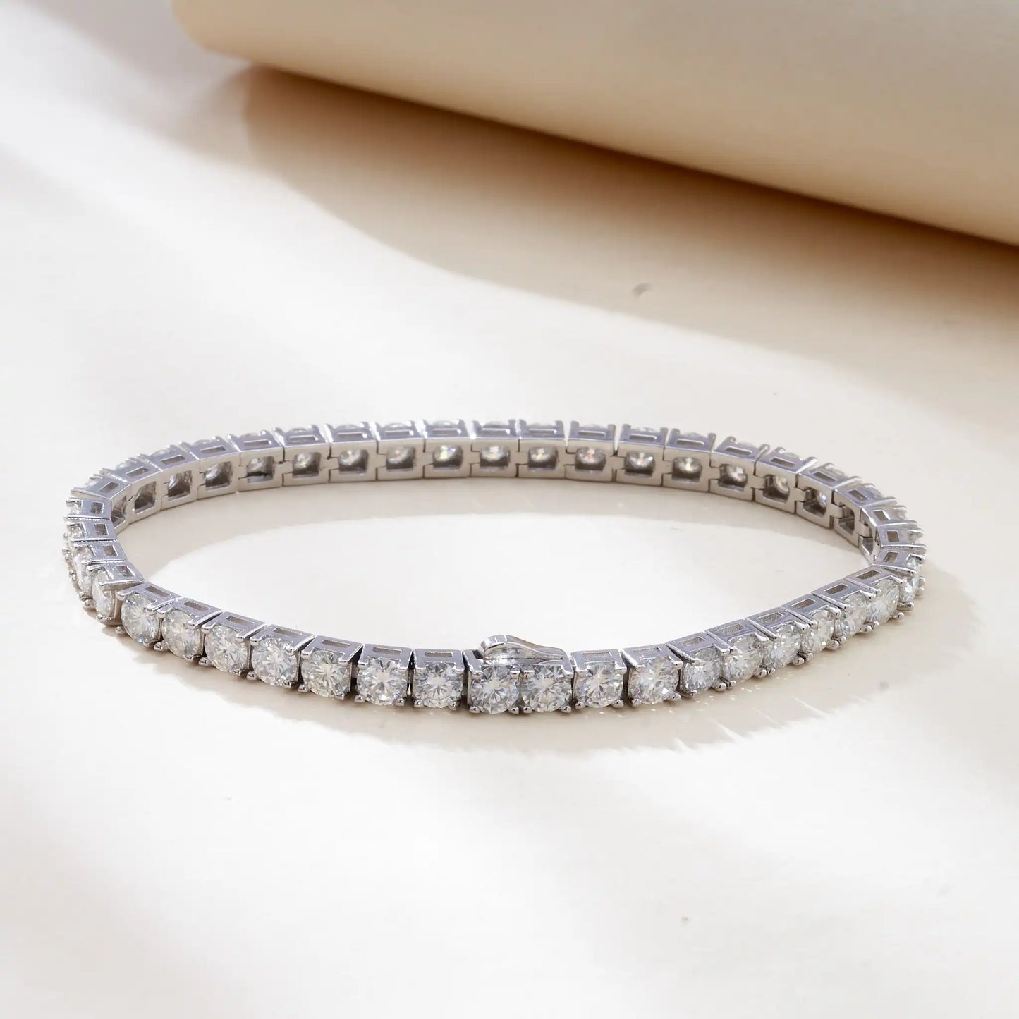 Real GRA-Certified D Color 4MM Moissanite Tennis Bracelet - 925 Sterling Silver Diamond Jewelry for Women