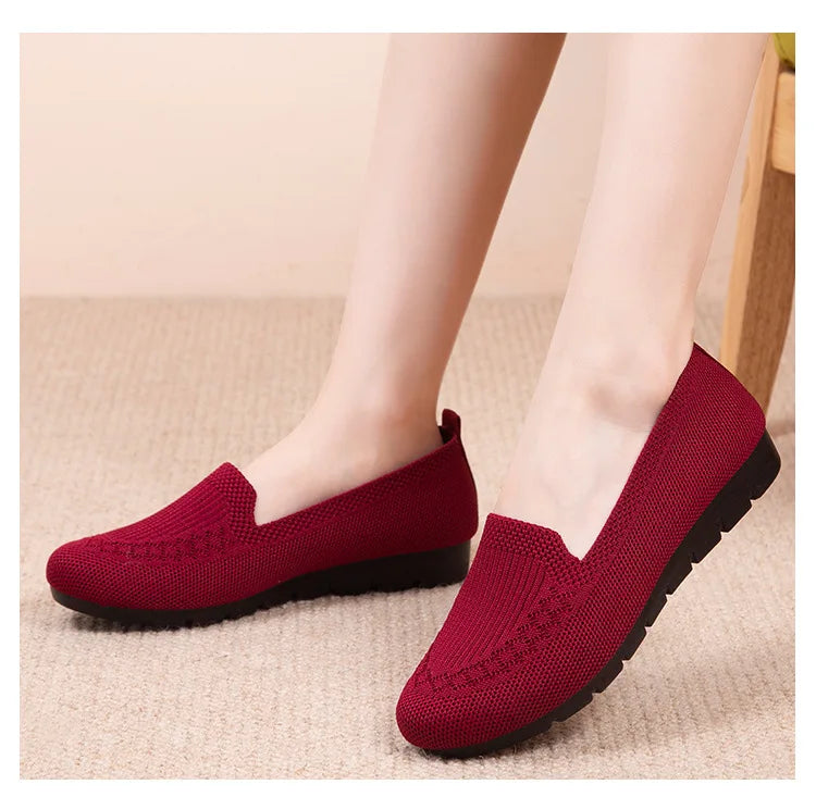 Summer Mesh Slip-On Sneakers - Breathable Casual Flat Shoes, Lightweight Comfort Loafers for Women