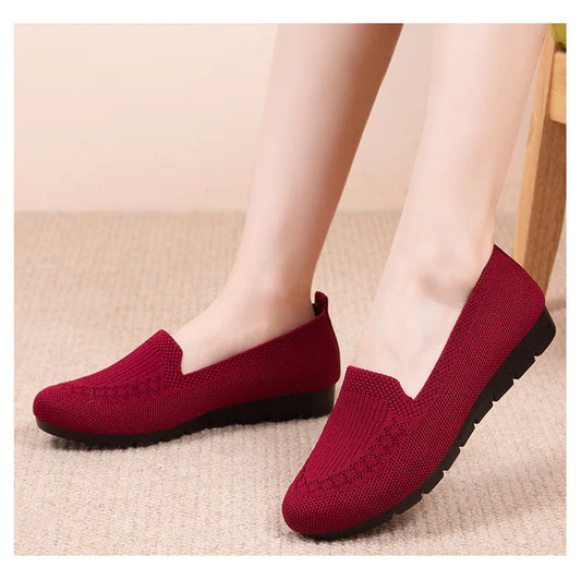 Summer Mesh Slip-On Sneakers - Breathable Casual Flat Shoes, Lightweight Comfort Loafers for Women