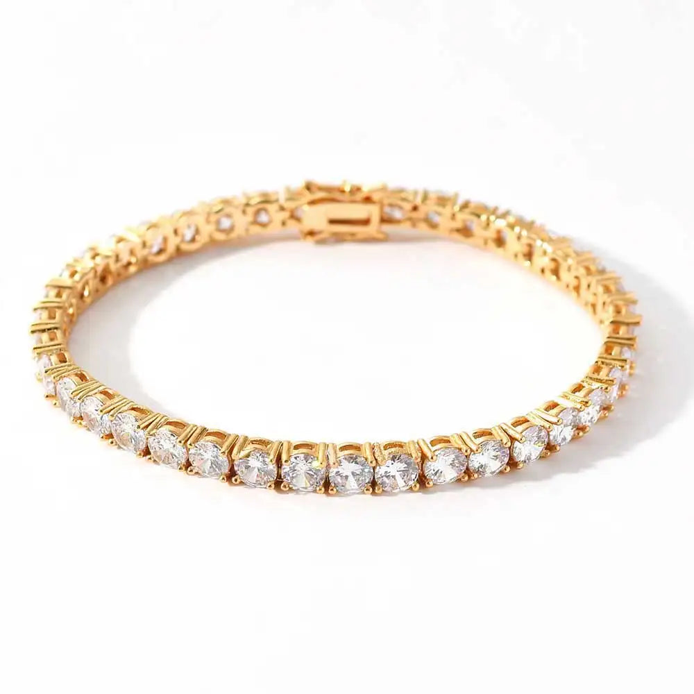 Iced Out Bling CZ Tennis Bracelet - Luxury 5A Cubic Zirconia Hand Chain for Women