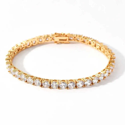 Iced Out Bling CZ Tennis Bracelet - Luxury 5A Cubic Zirconia Hand Chain for Women
