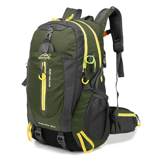 40L Water-Resistant Travel & Hiking Backpack - Outdoor Camping, Trekking, Laptop Daypack for Men & Women