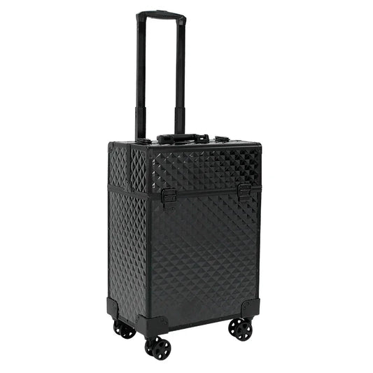 Luxury Rolling Makeup Trolley - Portable Professional Cosmetic Luggage with Wheels for Women, Manicure & Travel Use