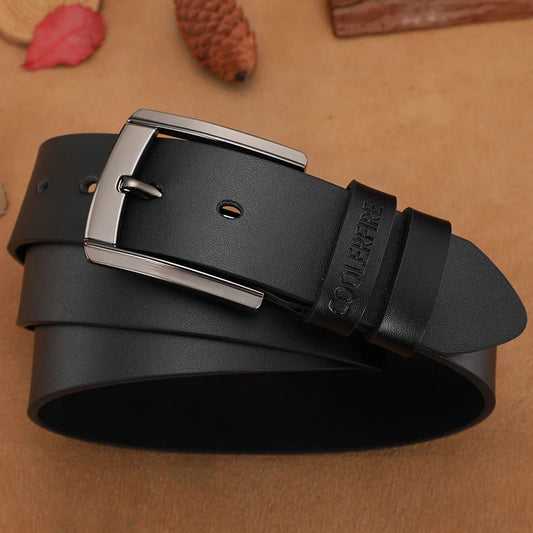 Men’s High-Quality Genuine Leather Belt - Luxury Designer Cowskin Strap for Jeans