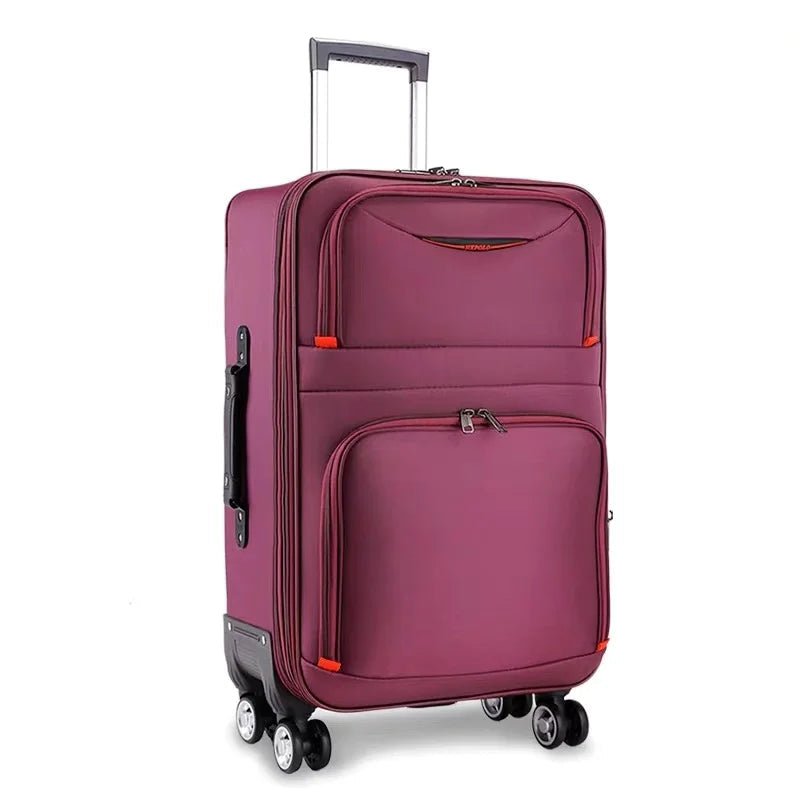 Waterproof Oxford Trolley Luggage - 20/22/24/26/28 Inch Travel Suitcase with Spinner Wheels, Cabin Carry-On Bag
