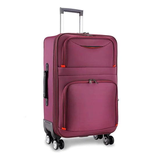Waterproof Oxford Trolley Luggage - 20/22/24/26/28 Inch Travel Suitcase with Spinner Wheels, Cabin Carry-On Bag