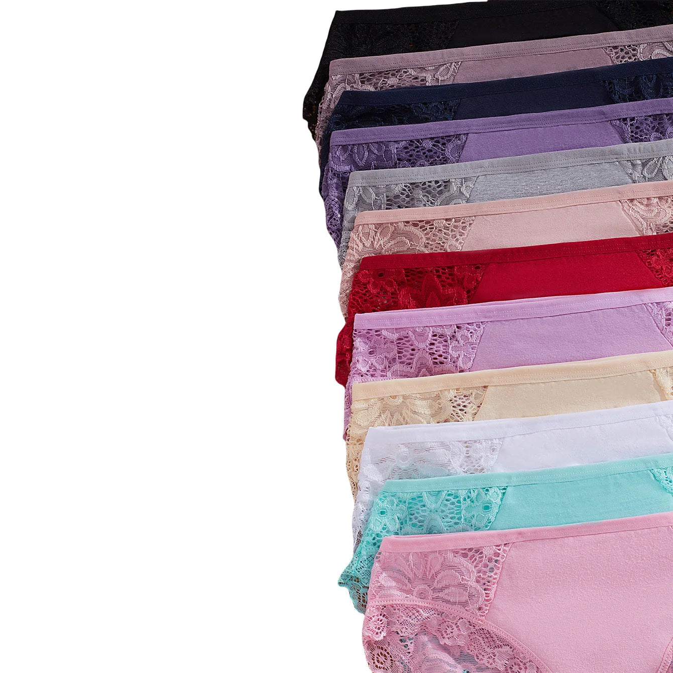 12-Pack Lace-Trimmed Triangle Panties - Luxury Comfortable & Sexy Women’s Underwear Set