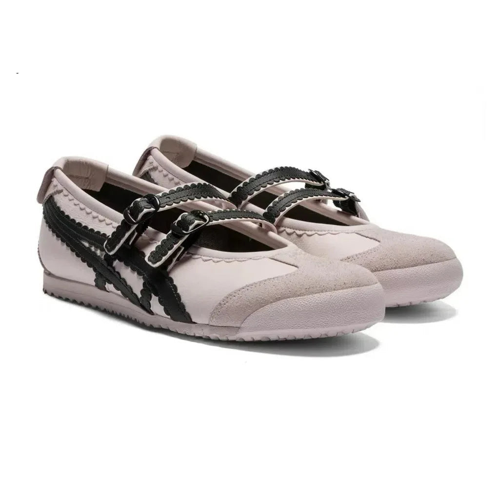 Tiger Ghost Casual Shoes - Mexico 66 Leather Mary Janes with Rubber Sole for Women