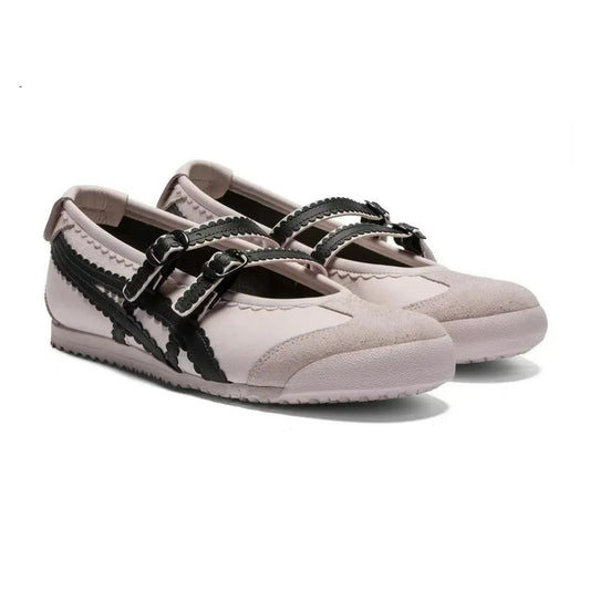 Tiger Ghost Casual Shoes - Mexico 66 Leather Mary Janes with Rubber Sole for Women