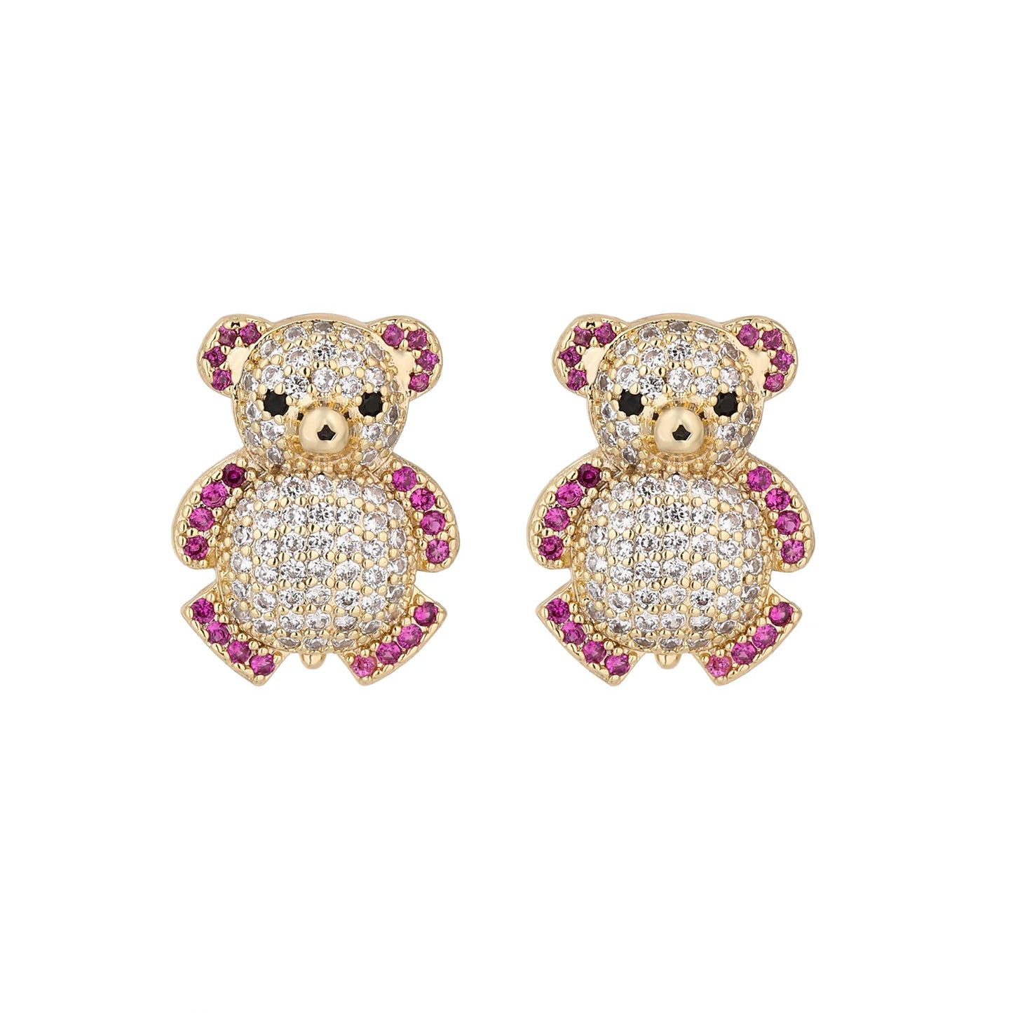 Light Luxury Colorful Bear Earrings - Fashionable, Elegant & Playful Jewelry for Women