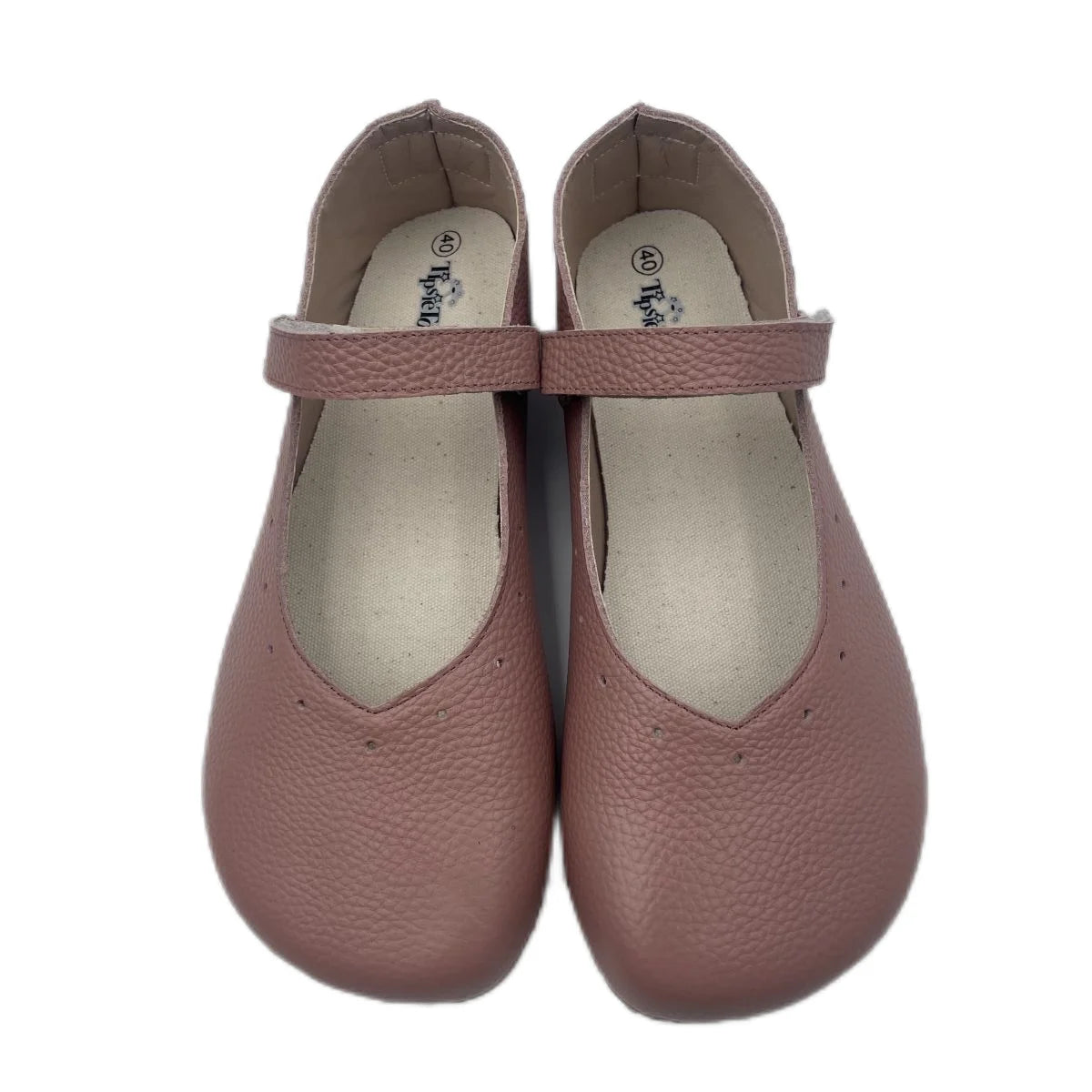 Mary Jane Ballerina Flats - Barefoot Soft Sole Leather Shoes with Wide Toe Box