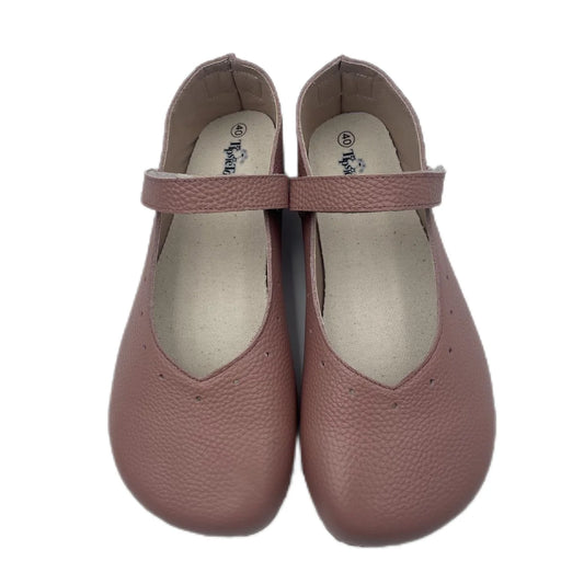 Mary Jane Ballerina Flats - Barefoot Soft Sole Leather Shoes with Wide Toe Box