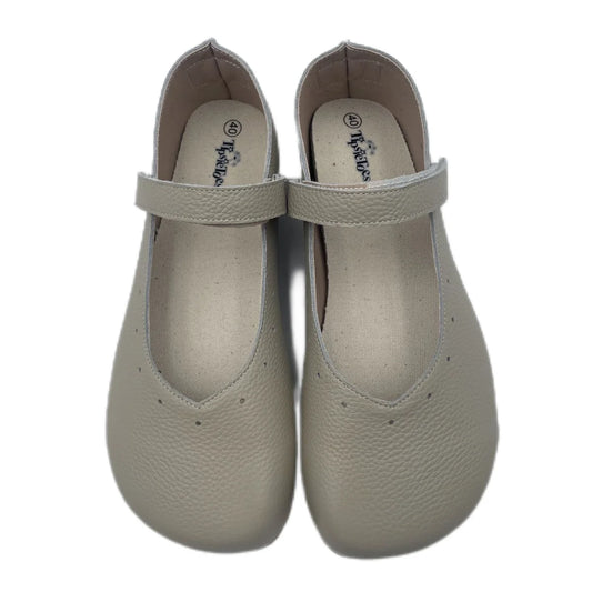 Mary Jane Ballerina Flats - Barefoot Soft Sole Leather Shoes with Wide Toe Box