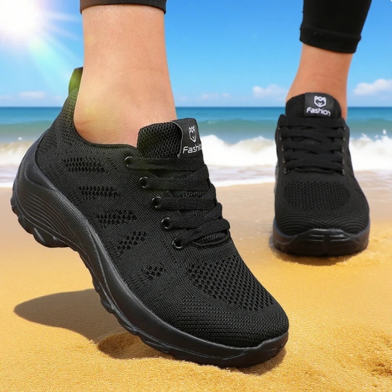 Breathable Mesh Platform Sneakers - Versatile Outdoor & Casual Shoes for Women