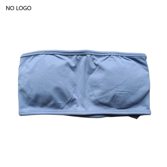 RFTE Backless Bandeau Sports Bra - Seamless Crop Top for Women, Yoga & Gym Workout, Push-Up Fitness Sportswear