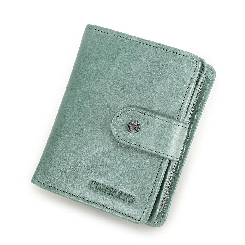 Genuine Leather RFID Vintage Men’s Wallet | Short Wallet with Coin Pocket & Zipper Card Holder
