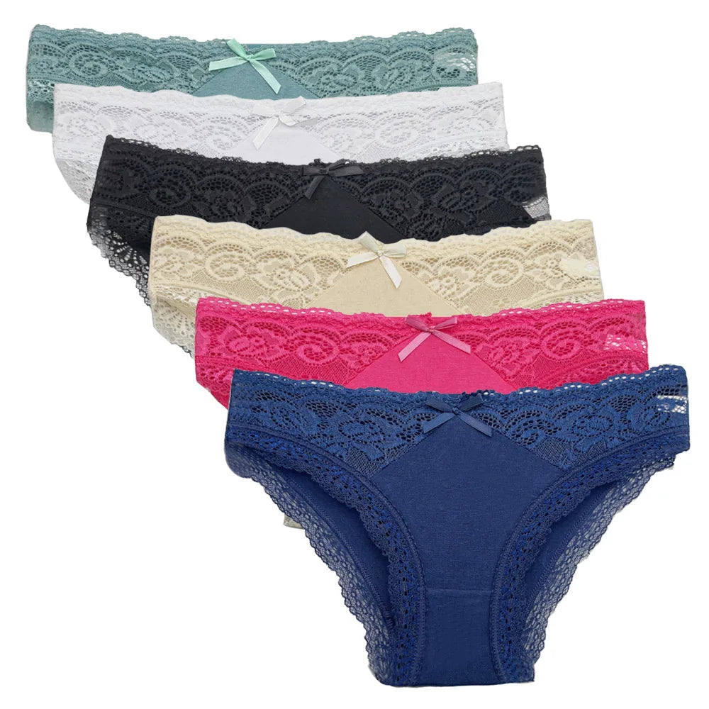 5-Piece Low-Rise Lace Panty Set - Sexy Cotton Briefs for Women, New Arrival Lingerie Collection