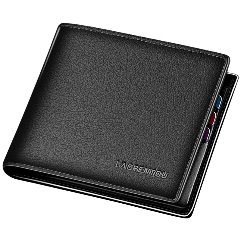 Laorentou Men’s Genuine Leather Short Wallet | Zipper Card Holder & A Perfect Gift