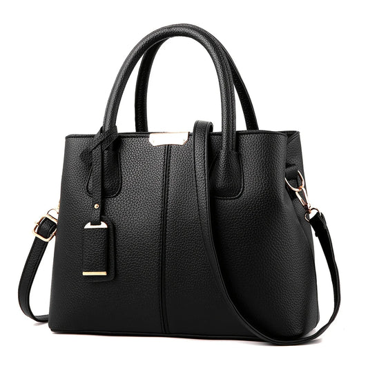 Lychee Grain Elegance – Chic European Shoulder & Crossbody Satchel
