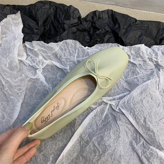 Women’s Spring Ballet Flats - Square Toe Slip-On Loafers for Casual Elegance