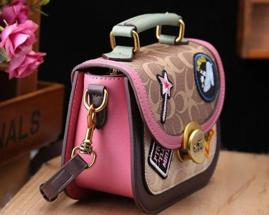 Marvessa RetroCharm Printed Mini Box Bag - European-Inspired Vintage Crossbody for Women