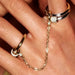 Personalized Water Drop Tassel Link Chain Ring - Gold Color Bling Zirconia Evening Jewelry