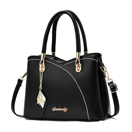 Elancia Patchwork Elegance - Luxury PU Leather Tote & Crossbody Bag for Women