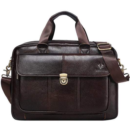 Men's Genuine Leather 15 Inch Laptop Briefcase Multifunctional Handbag Business Bag For Computer Men's Satchel Bag