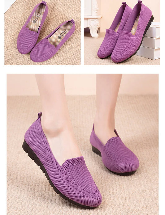 Summer Mesh Slip-On Sneakers - Breathable Casual Flat Shoes, Lightweight Comfort Loafers for Women