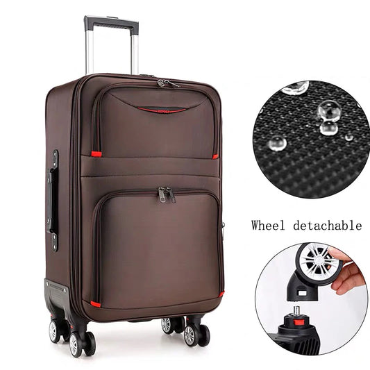 Waterproof Oxford Trolley Luggage - 20/22/24/26/28 Inch Travel Suitcase with Spinner Wheels, Cabin Carry-On Bag